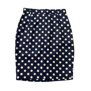 Byblos navy blue & white polka dot pencil skirt size 42